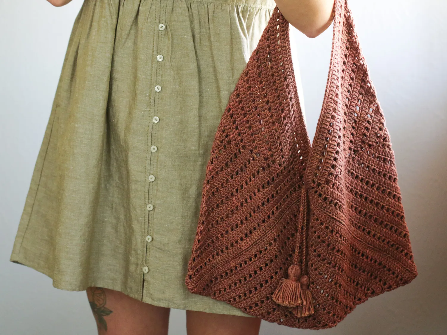 Madelinetosh Trinity Tote DK Häkelanleitung PDF Tasche