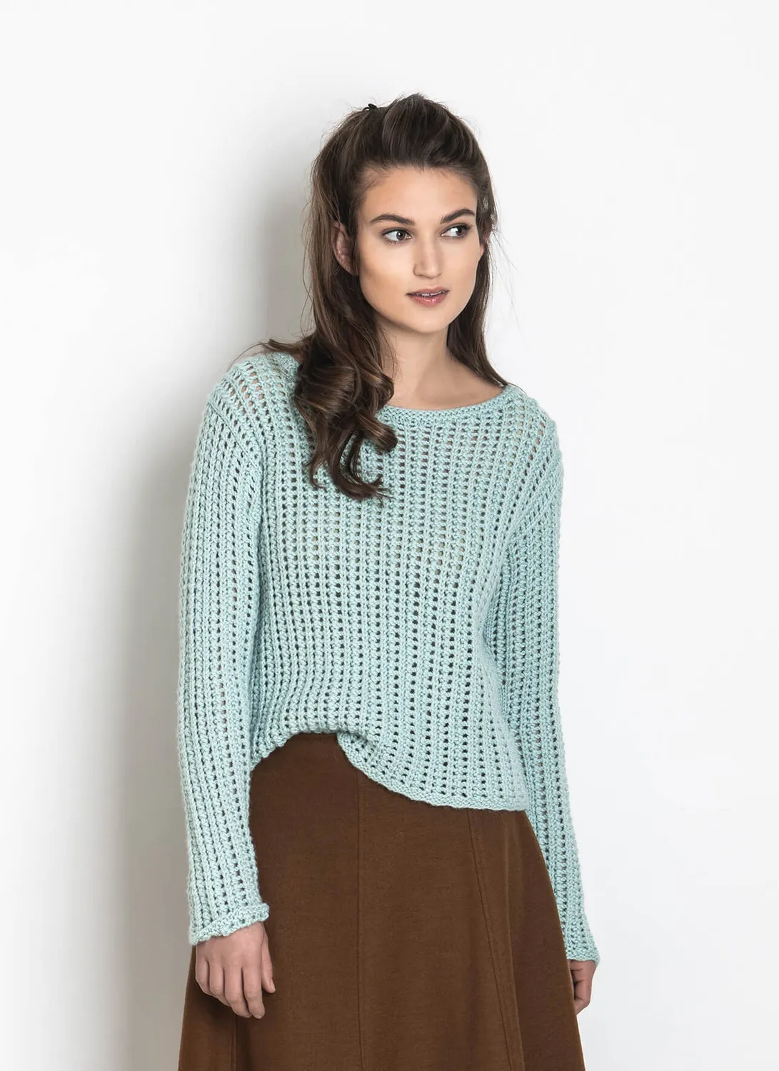 Blue Sky Fibers Classic Series Lauderdale Pullover Strickanleitung Lochmuster