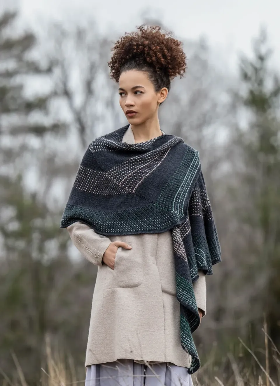 Blue Sky Fibers Tranquil Waters Shawl Strickanleitung Cape