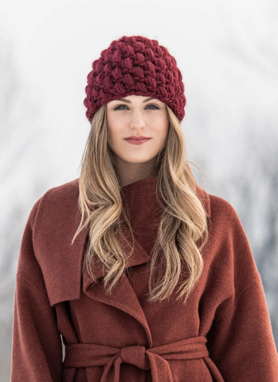 Blue Sky Fibers Classic Berry Hat Häkelanleitung Mütze warm