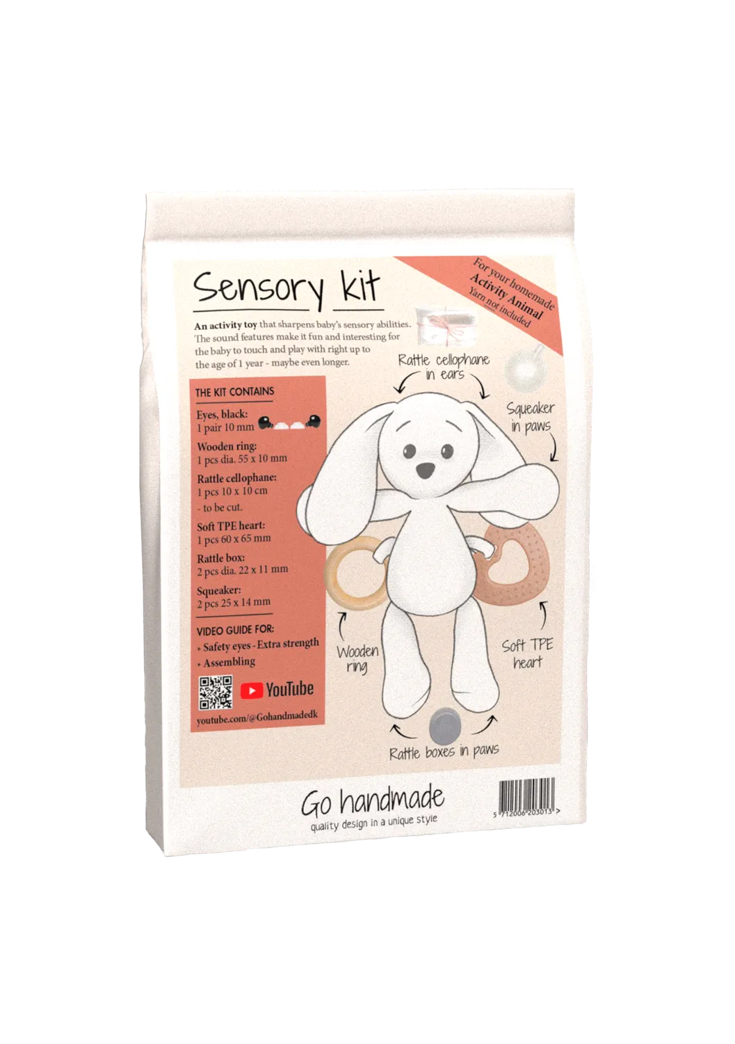Go Handmade Sensory Bunny Häkelhase 26 cm