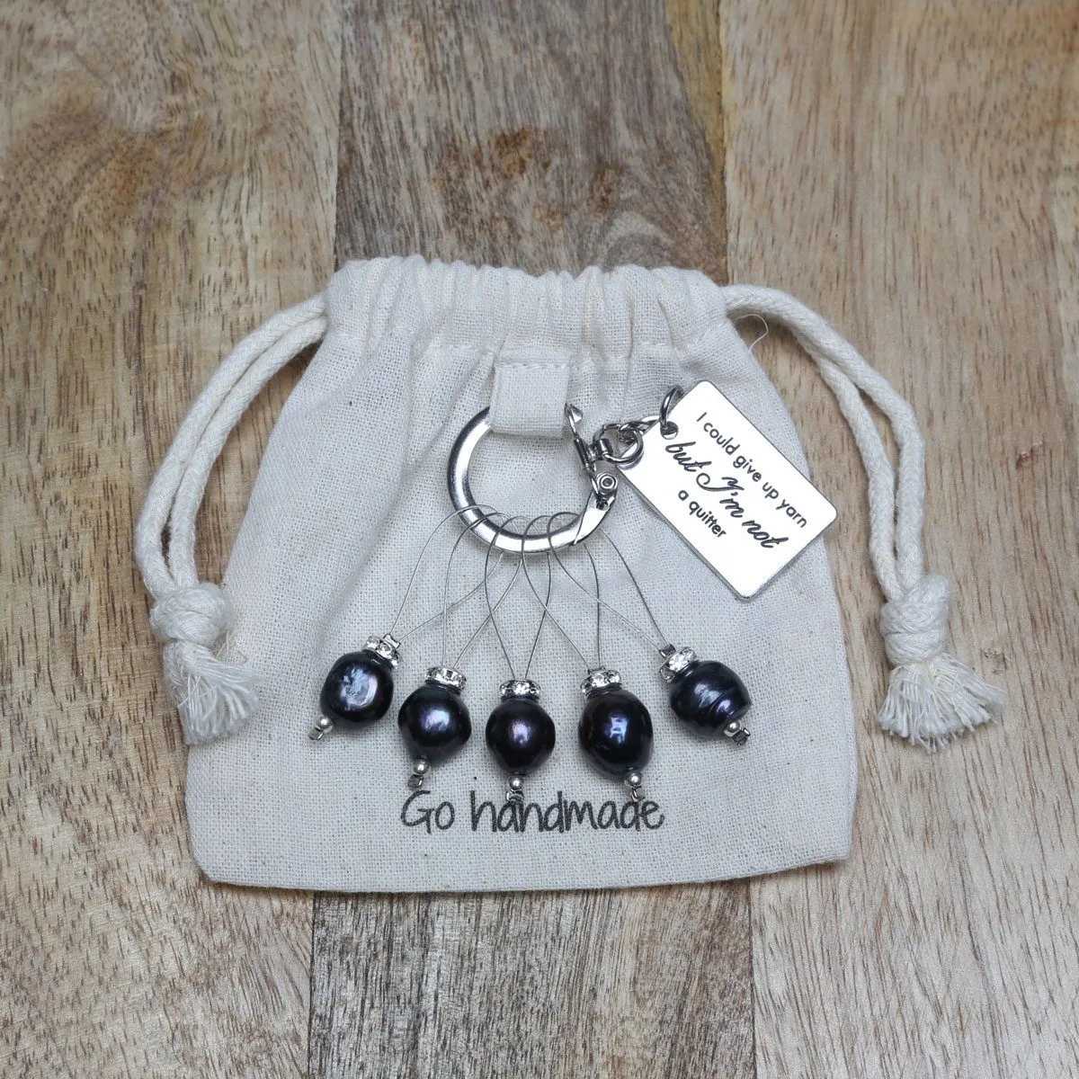 Go Handmade Maschenmarkierer Süßwasserperlen 5 Stk