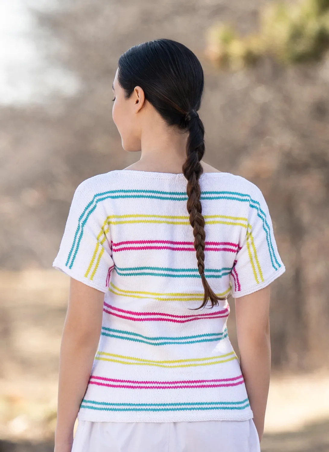 Blue Sky Fibers Classic Series Tropical Tee Strickanleitung Streifen