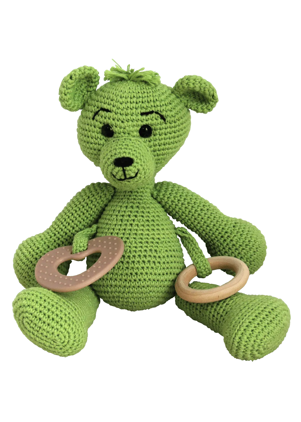 Go Handmade Sensory Teddy Häkelset Limette mit Rassel