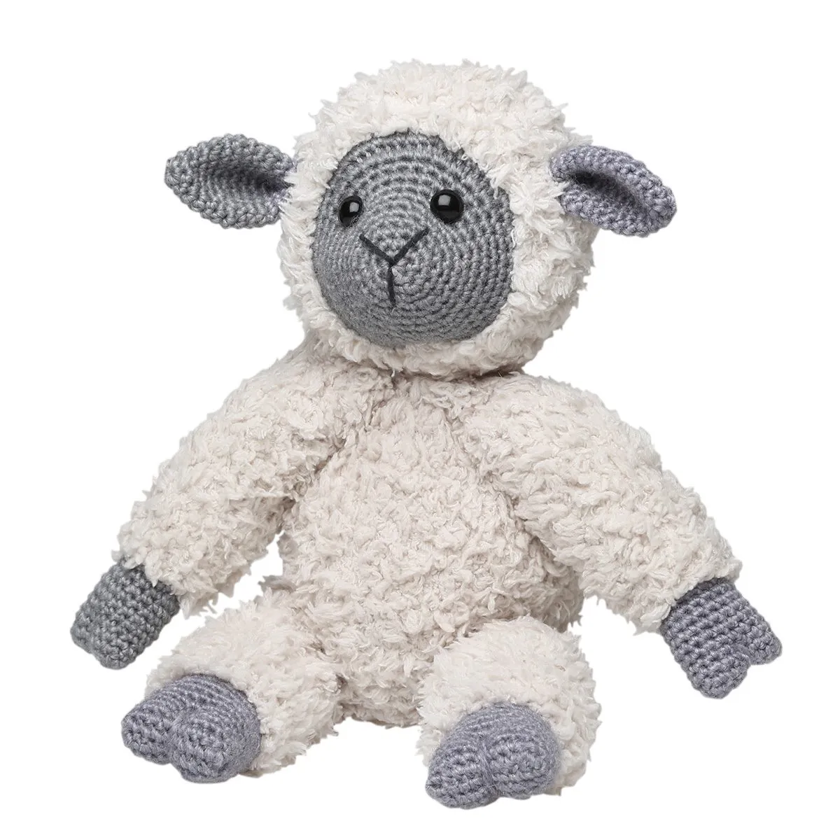 Go Handmade Teddy Basse Häkelkit Beige Grey H30 cm