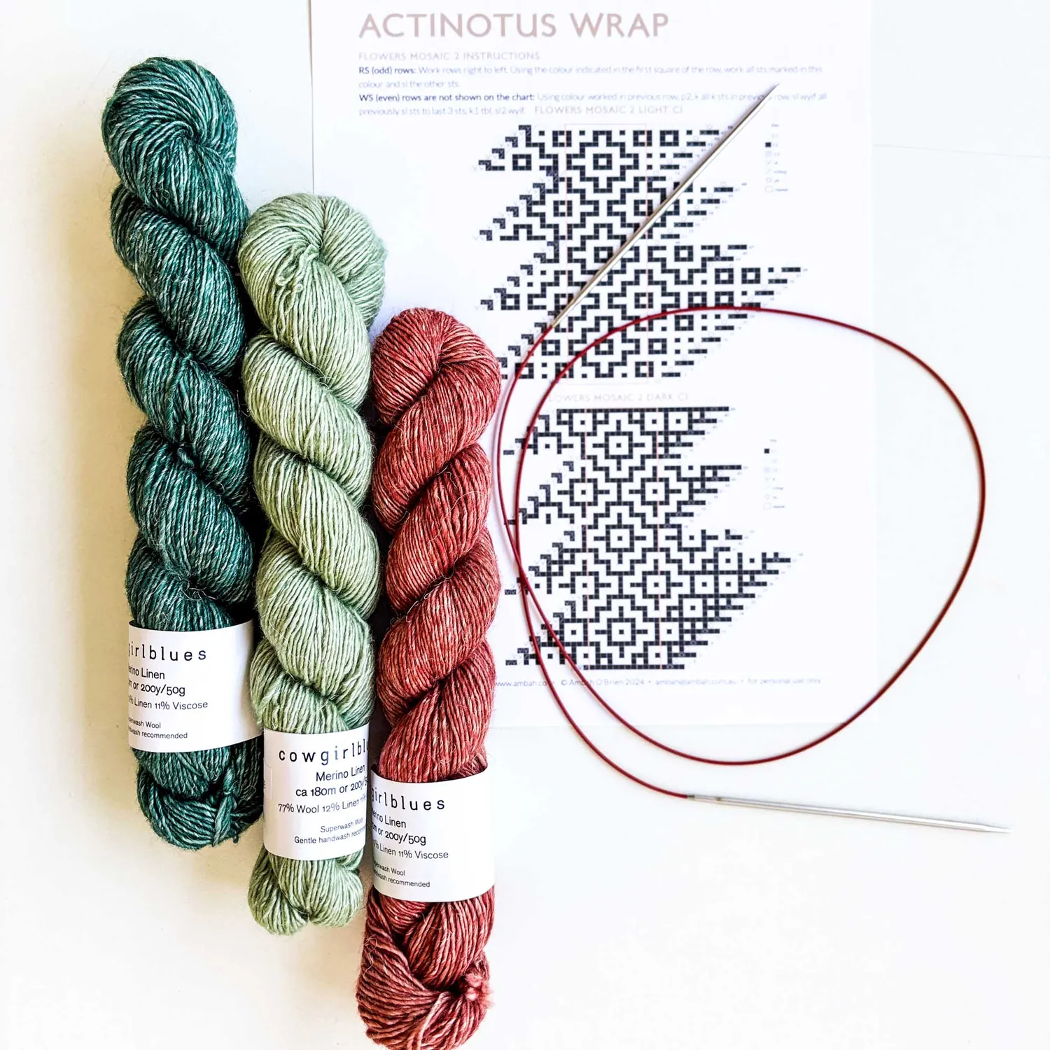 Cowgirlblues Actinotus Wrap Strickset Mosaiktuch