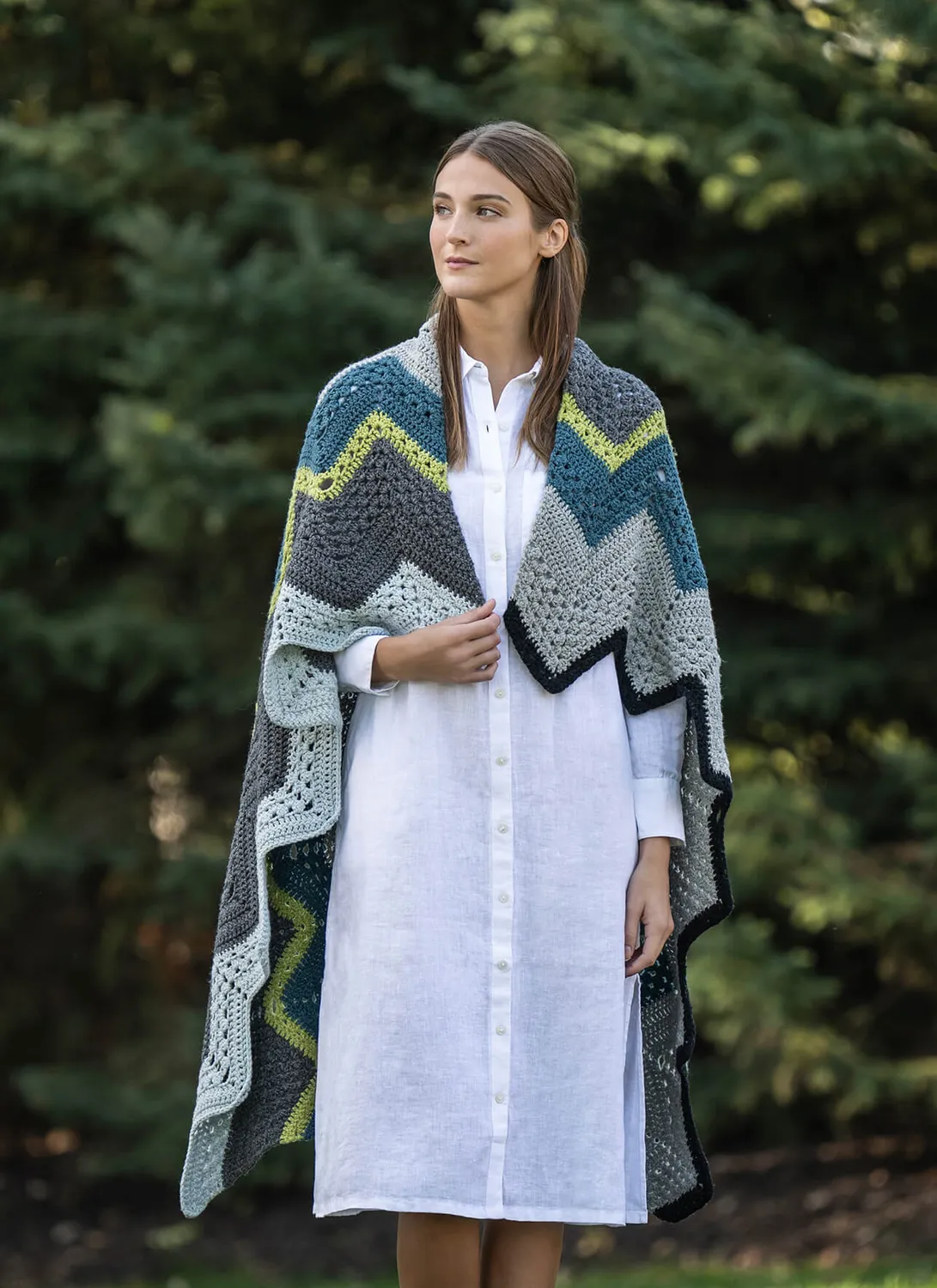 Blue Sky Fibers Simple Joys Blanket Strickanleitung 6-farbig