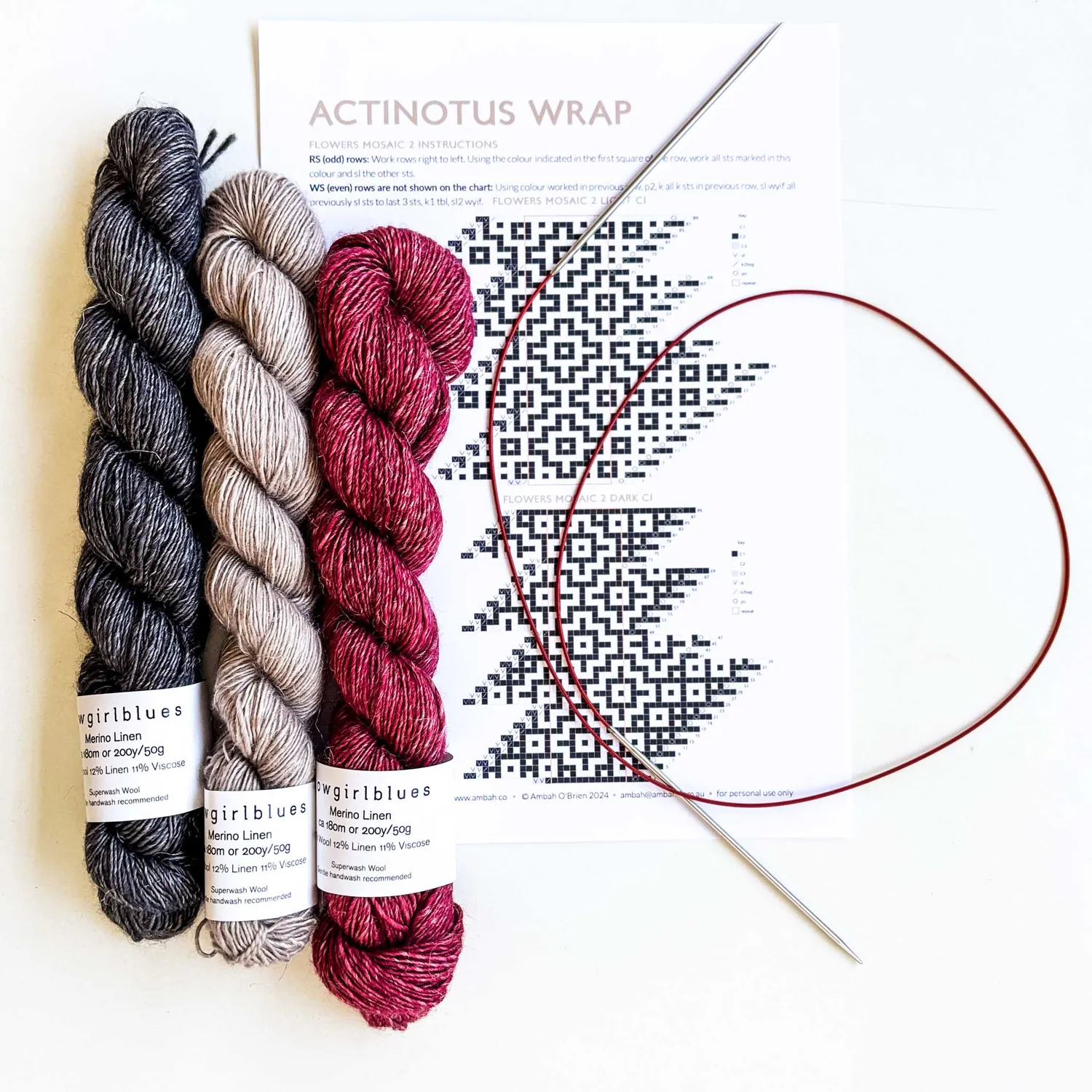 Cowgirlblues Actinotus Wrap Strickset Mosaiktuch