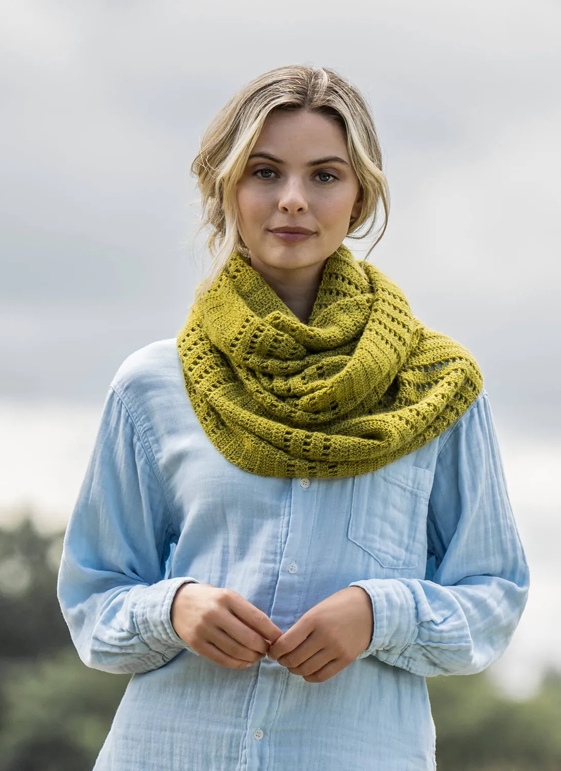 Blue Sky Fibers Classic Series Bellview Wrap Häkelanleitung Eyelet