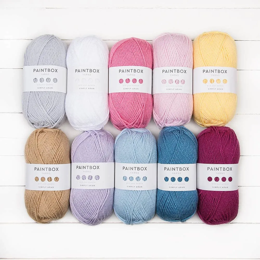 Paintbox Yarns Simply Aran Wolle 10x100g Over The Rainbow Acryl