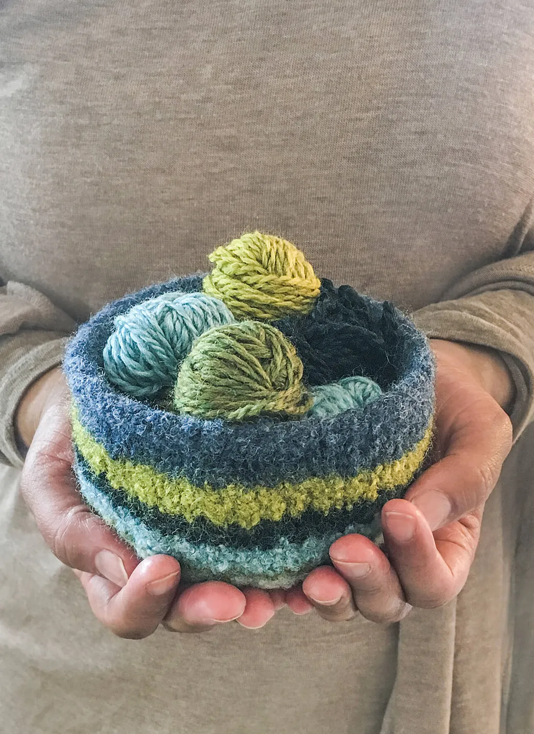 Blue Sky Fibers Fairmont Bowls Strickanleitung Filzschalen