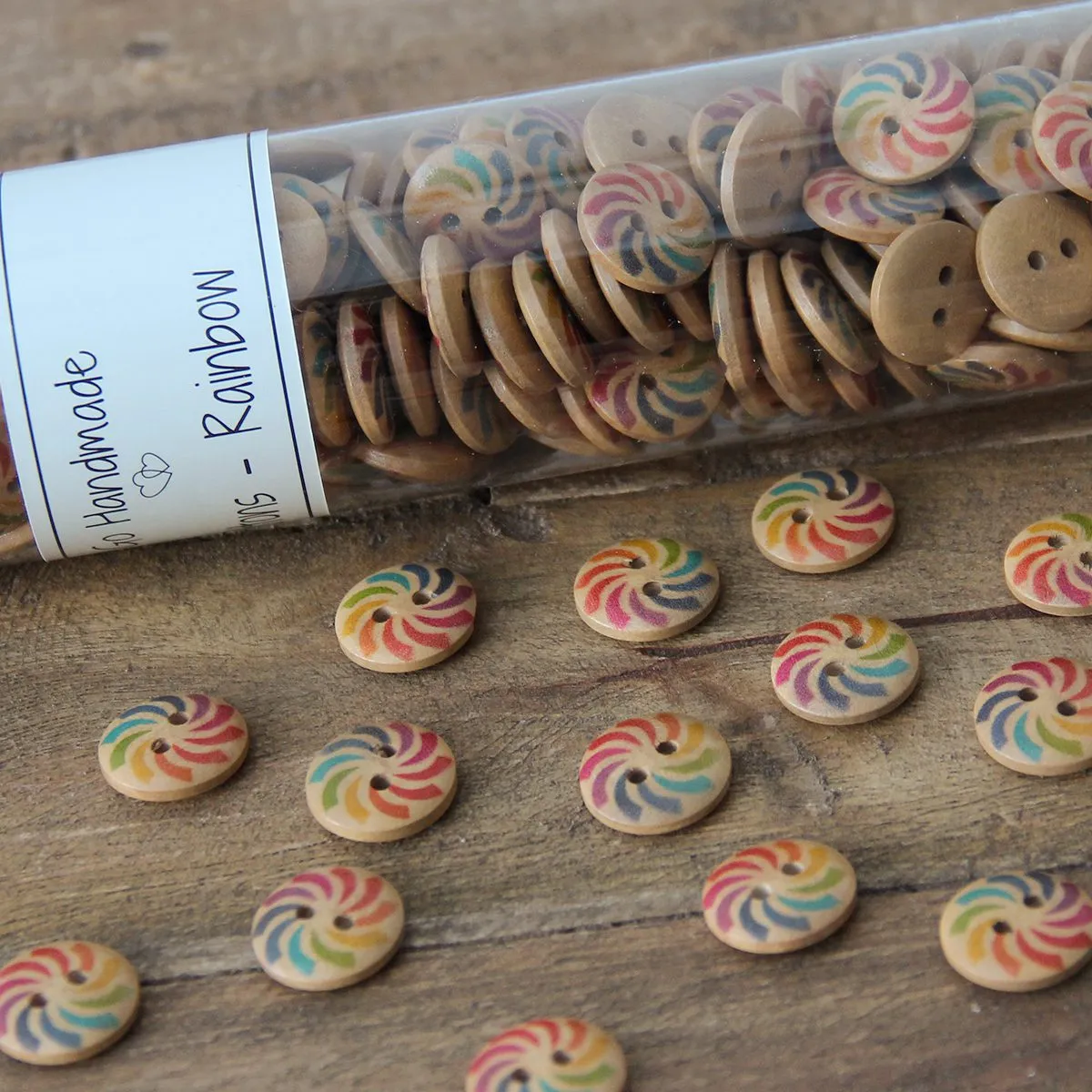 Go Handmade Rainbow Knöpfe 15 mm 8 Stück bunt