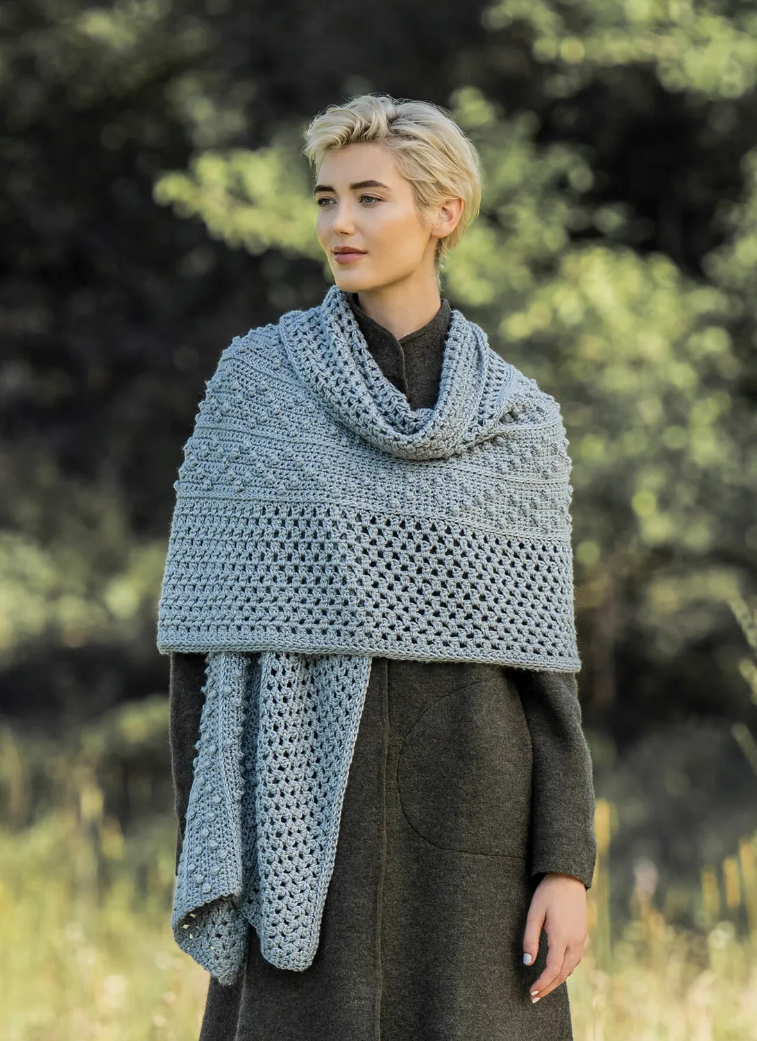 Blue Sky Fibers Classic Series Dayton Wrap Häkelanleitung Skyland