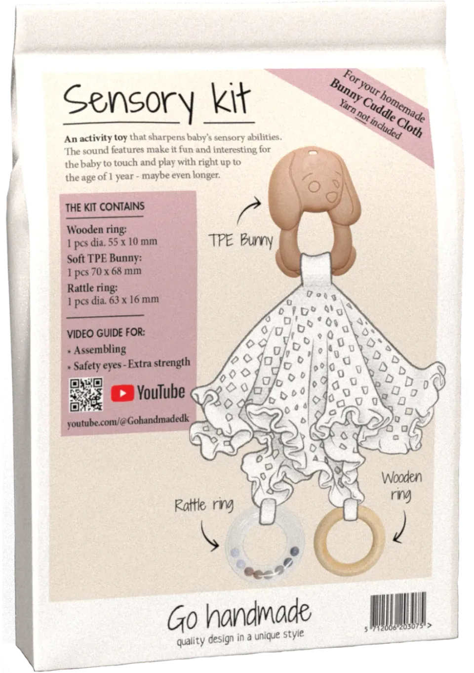 Go Handmade Sensory Kit Bunny Schmusetuch Häkelset