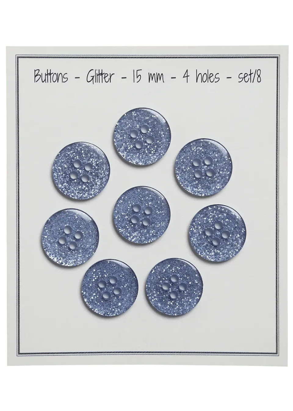 Go Handmade Glitter Knöpfe 15 mm 8 Stück Glitzer