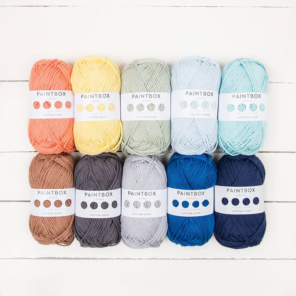 Paintbox Yarns Cotton Aran Garn 10x50g Farbset 850m