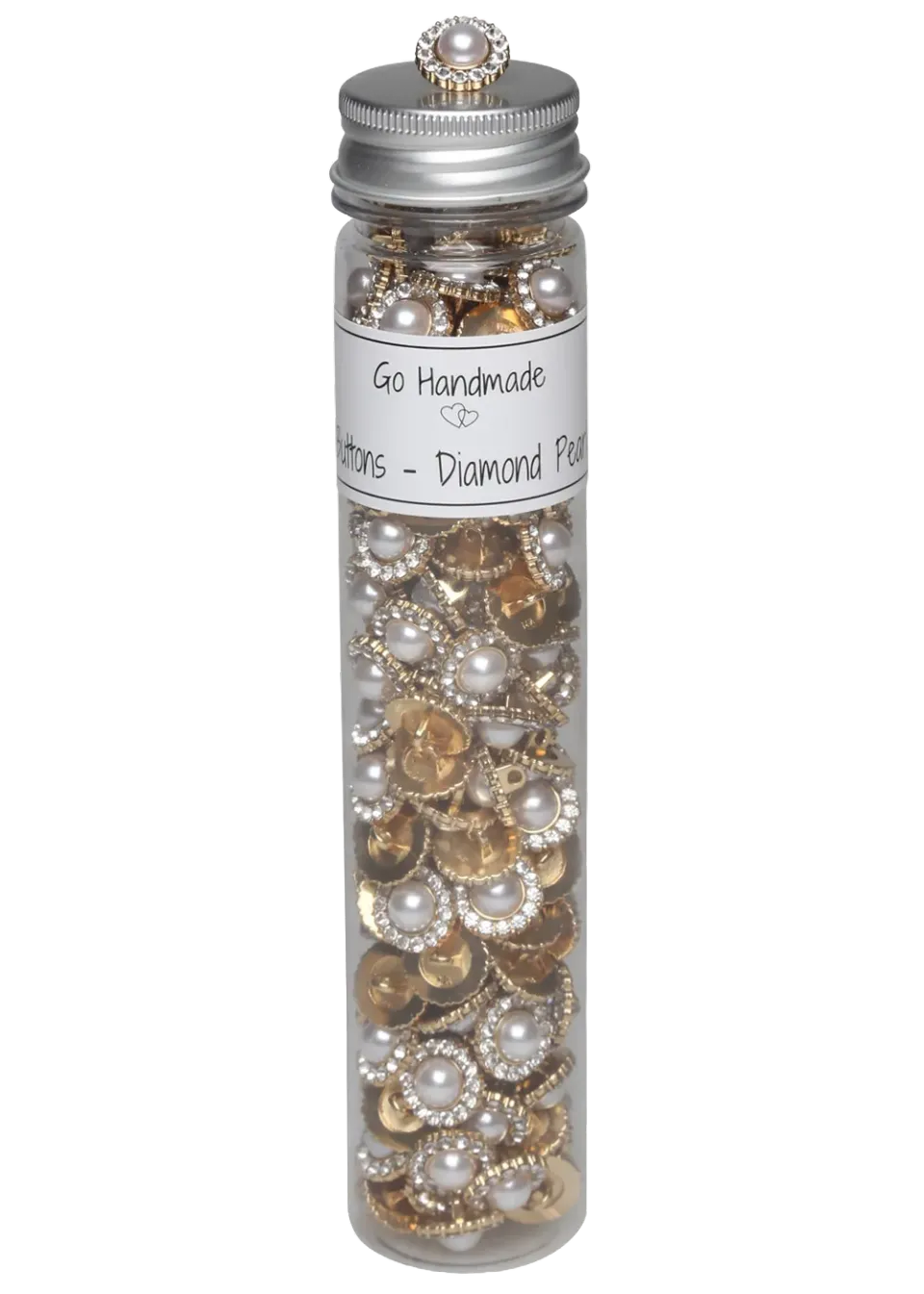 Go Handmade Diamond Pearl Perlenknopf 15 mm Gold