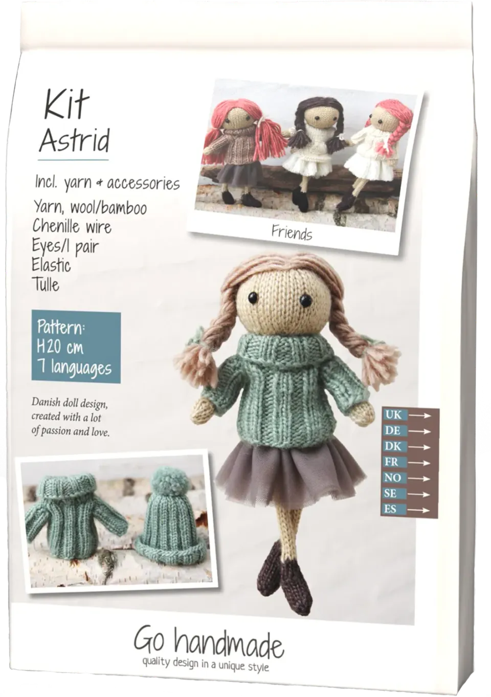 Go Handmade Astrid Strickset Figur mit Vintage Garn 58 g