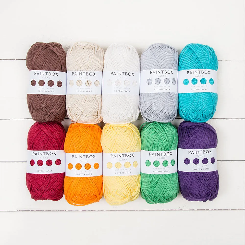 Paintbox Yarns Cotton Aran Garn 10x50g Farbset 850m