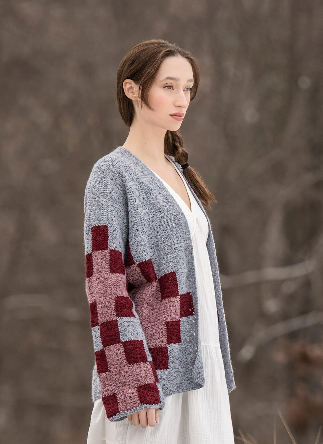 Blue Sky Fibers North Branch Häkeljacke Granny Patchwork