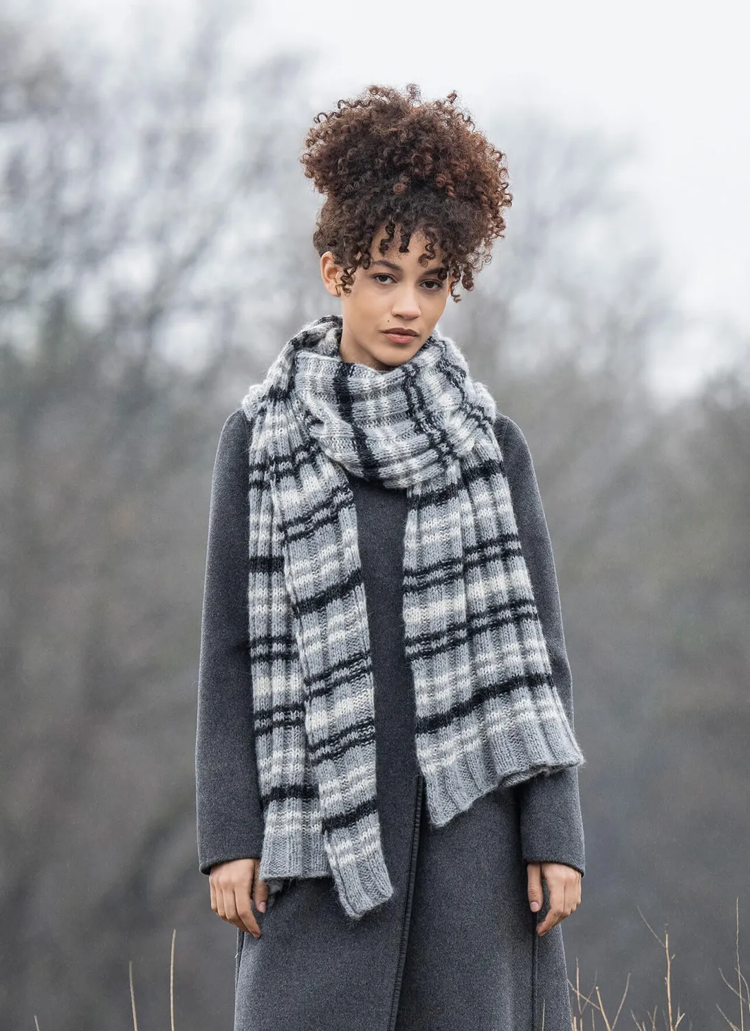 Blue Sky Fibers Lynx Wrap Tuch Strickanleitung Streifen