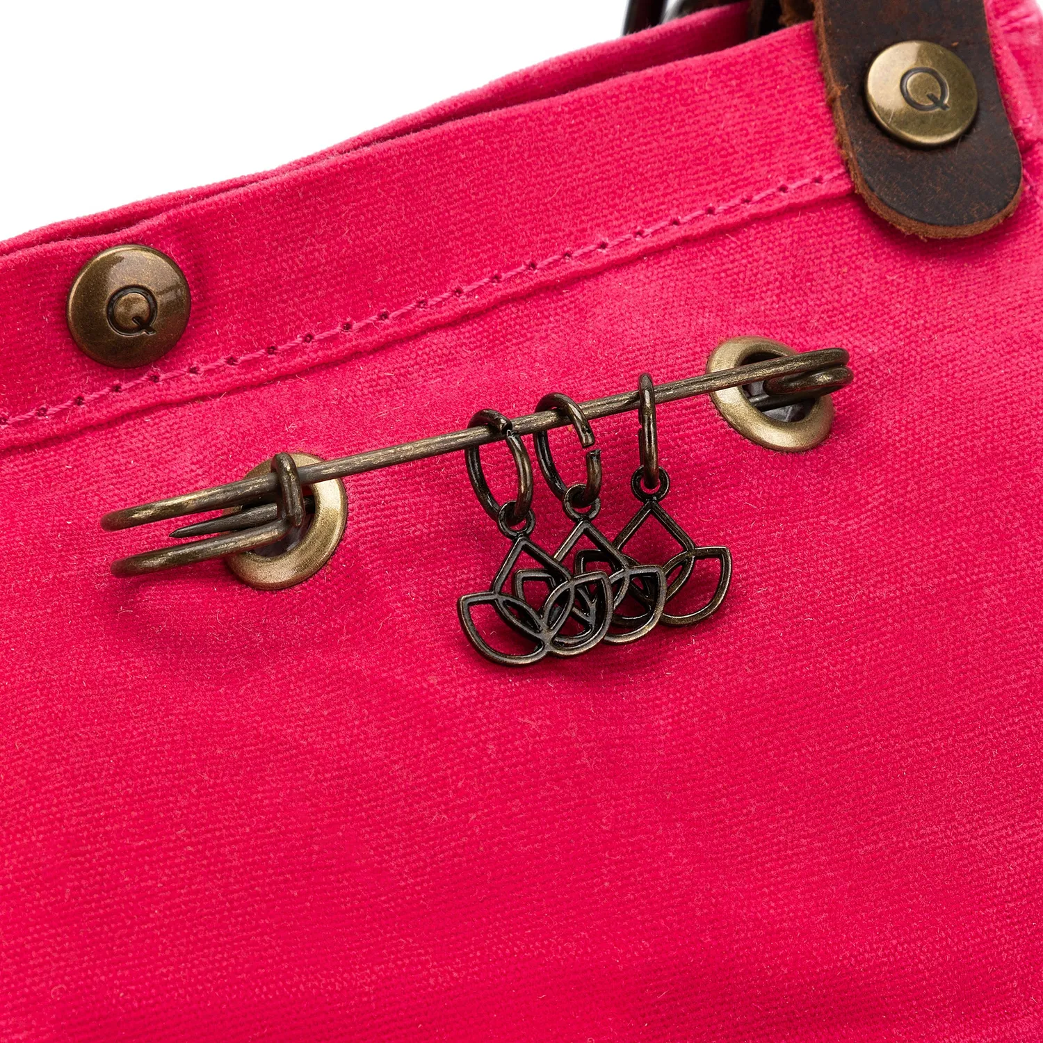 Madelinetosh Maker's Canvas Rucksack Projekttasche Vivid Rose