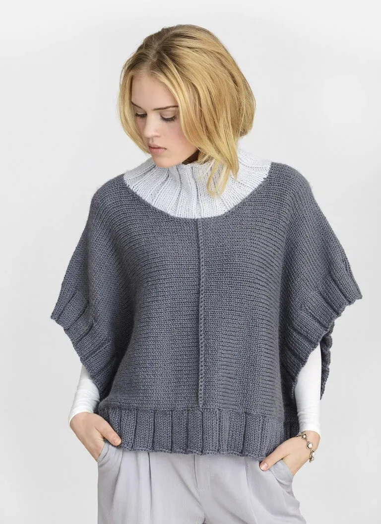 Blue Sky Fibers Classic Series Two Harbors Poncho Strickanleitung