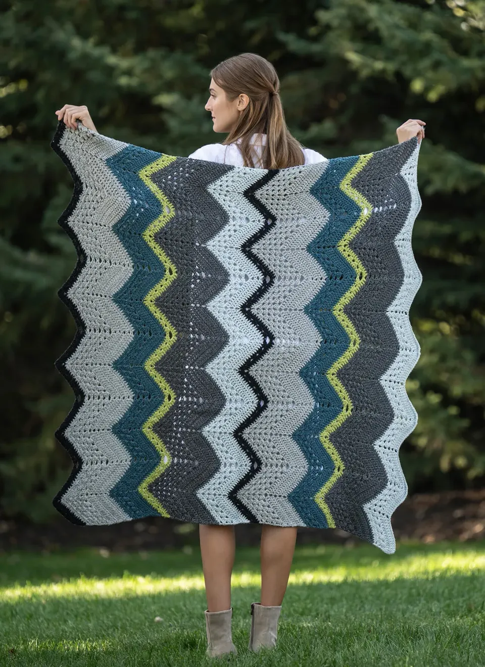 Blue Sky Fibers Simple Joys Blanket Strickanleitung 6-farbig