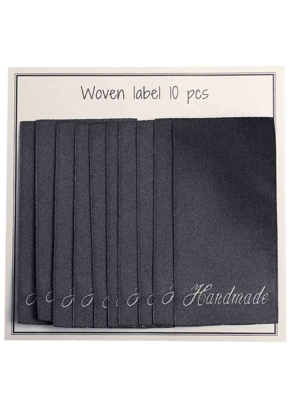 Go Handmade Webetiketten Handmade Dunkelgrau 10 Stk 60mm