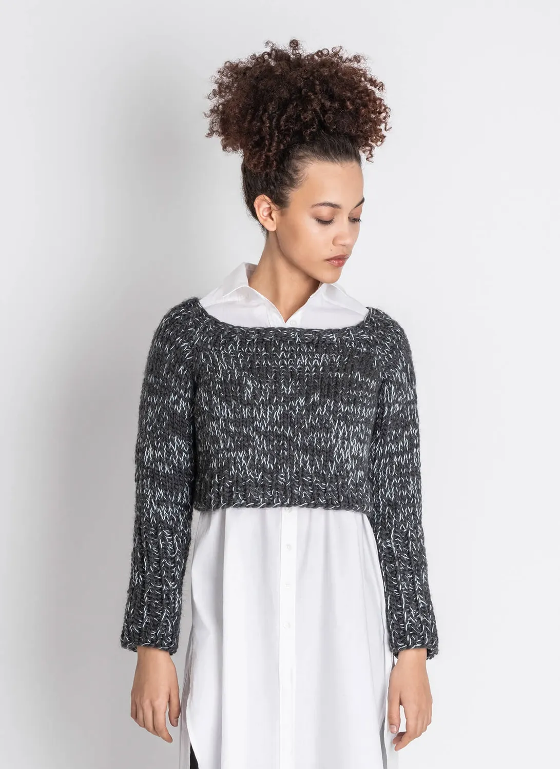 Blue Sky Fibers Classic Series Midlothian Marled Crop Pullover
