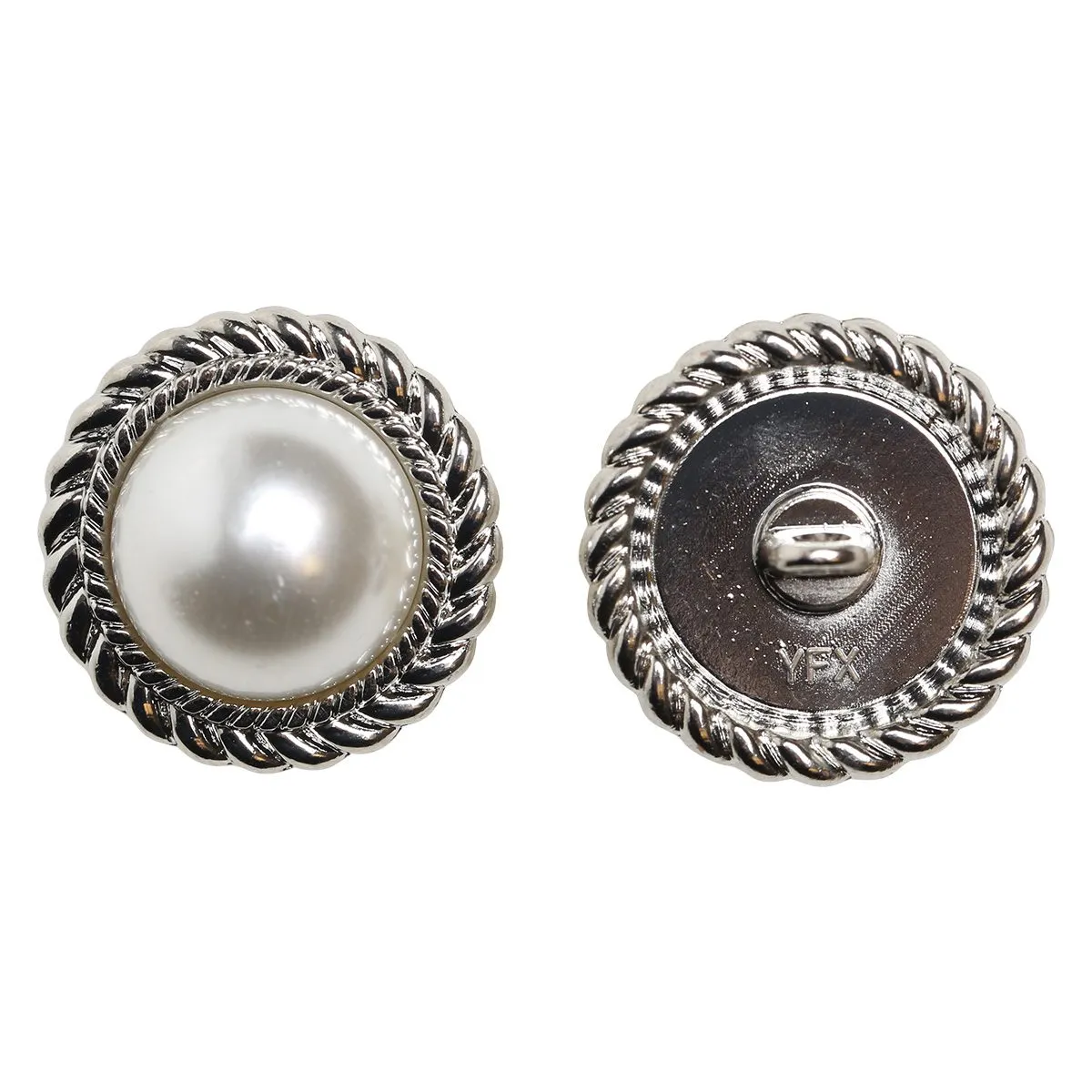 Go Handmade Pearl Knöpfe 21 mm 4 Stück Silber