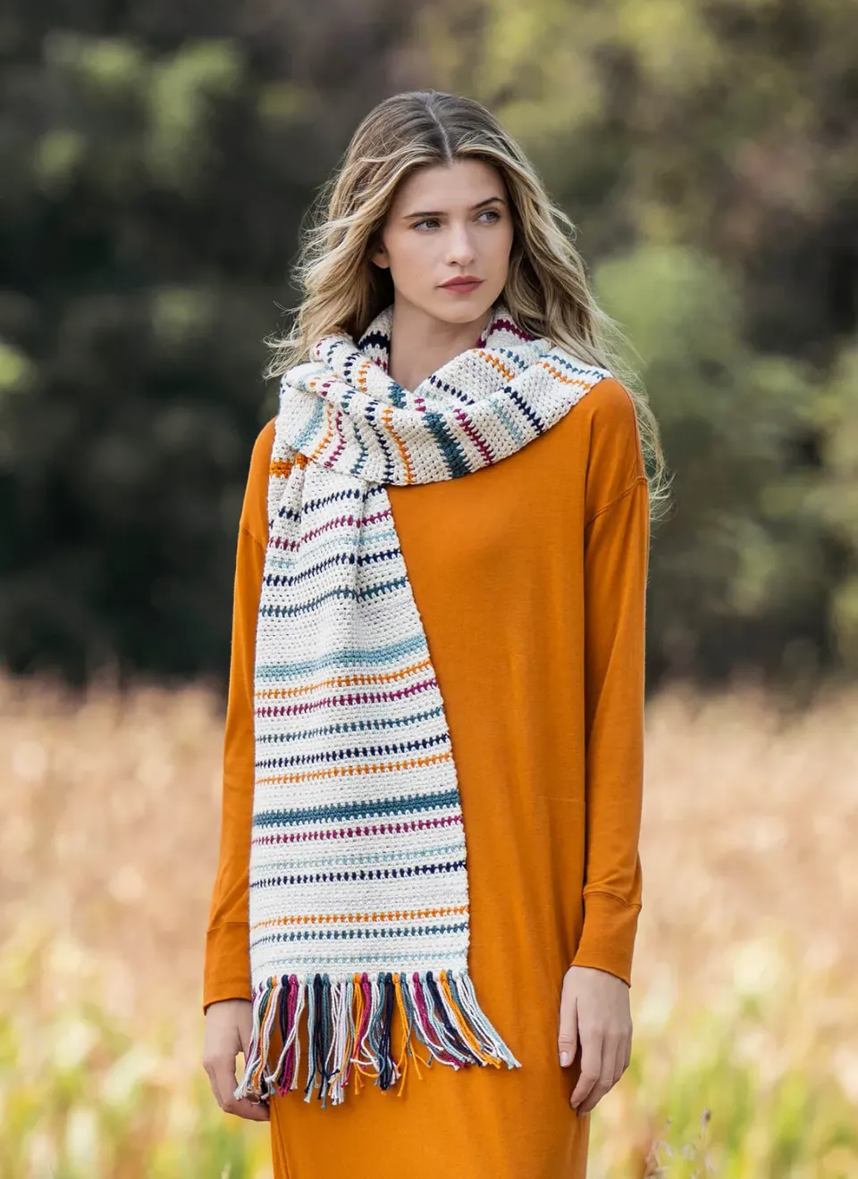 Blue Sky Fibers Poppy Wrap Häkelanleitung Tuch Bio-Baumwolle