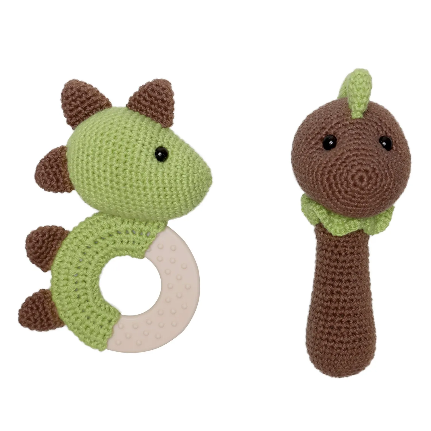 Go Handmade Sensory Dino Häkelset Greifring Rassel