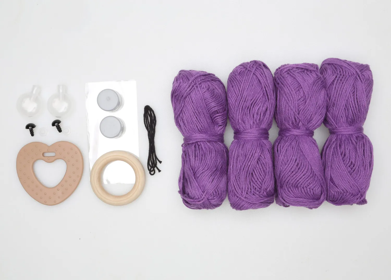 Go Handmade Sensory Teddy Häkelkit lila Baumwolle