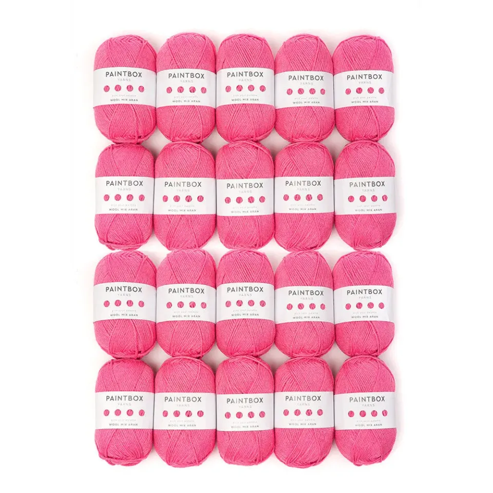 Paintbox Yarns Wool Mix Aran Wolle Ballet Pink 20x100g warm