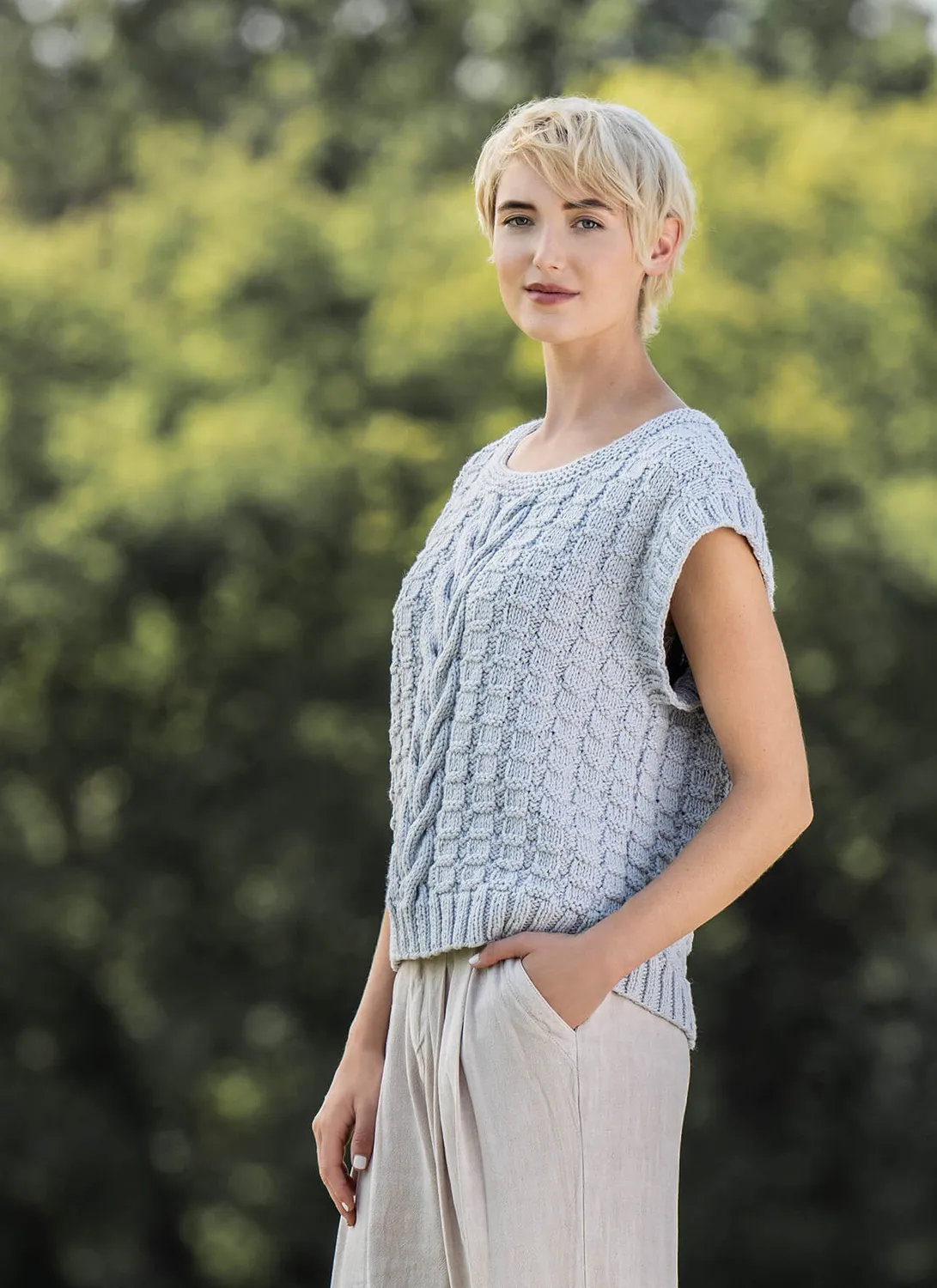 Blue Sky Fibers Classic Series Orcutt Tee Strickanleitung Bio-Baumwolle