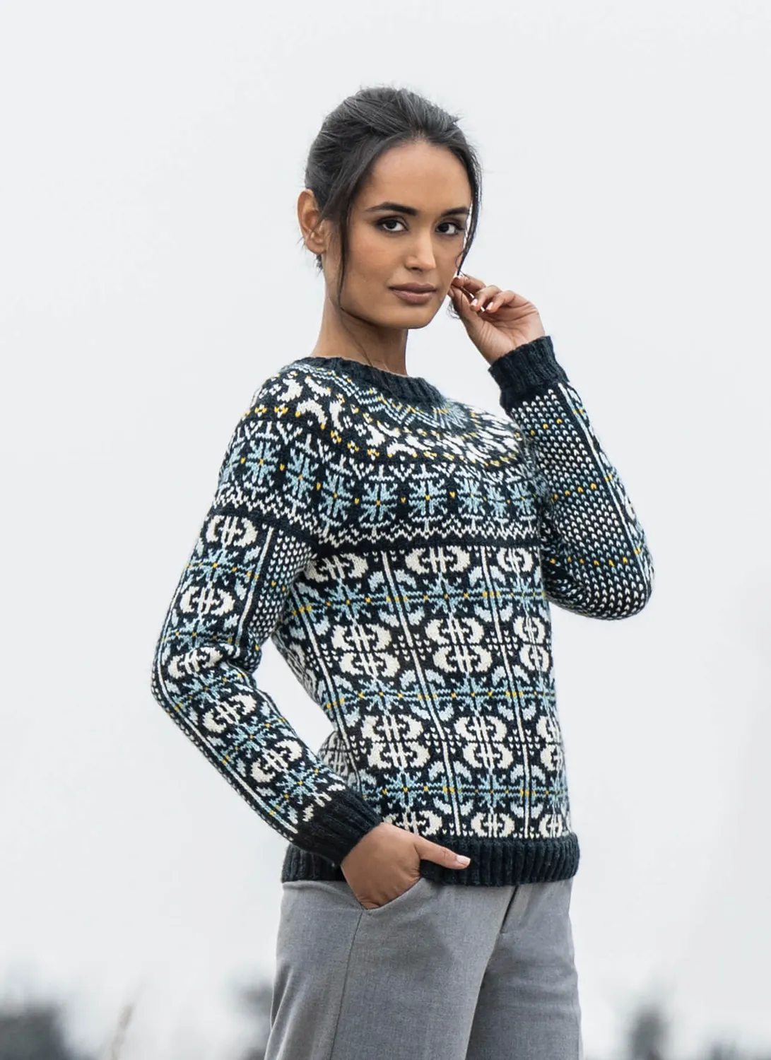 Blue Sky Fibers Classic Series L’Etoile Du Nord Sweater Strickanleitung Fair Isle