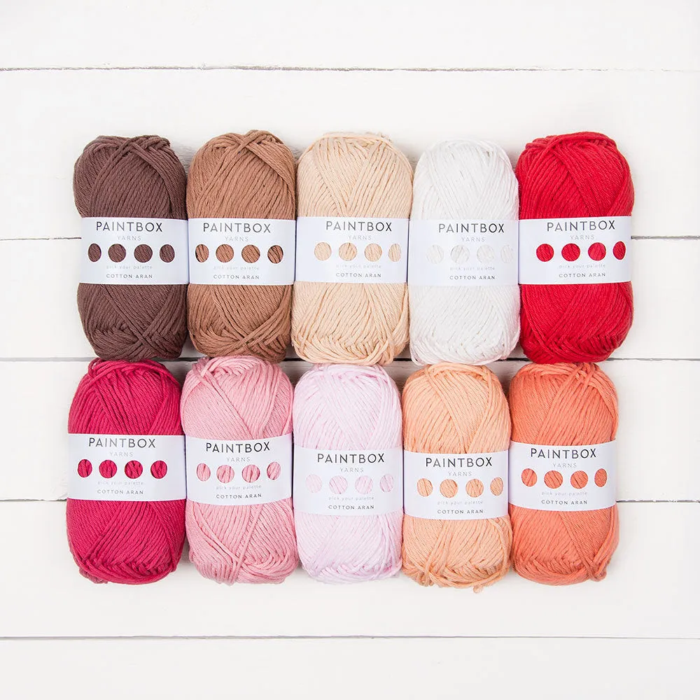 Paintbox Yarns Cotton Aran Garn 10x50g Farbset 850m