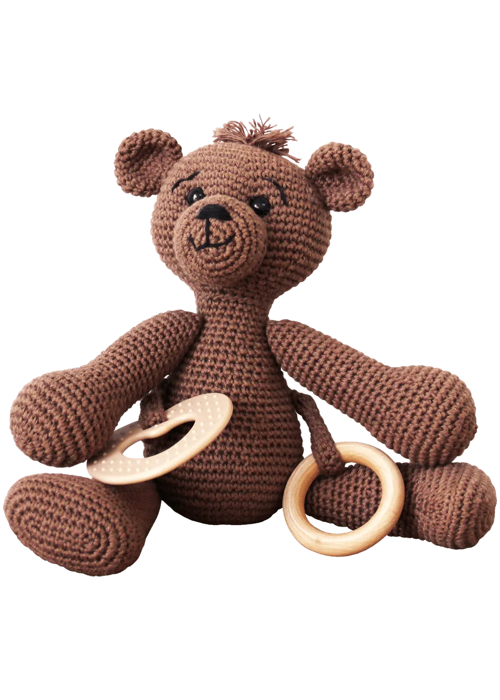 Go Handmade Sensory Teddy Häkelset dunkelbraun Baumwolle