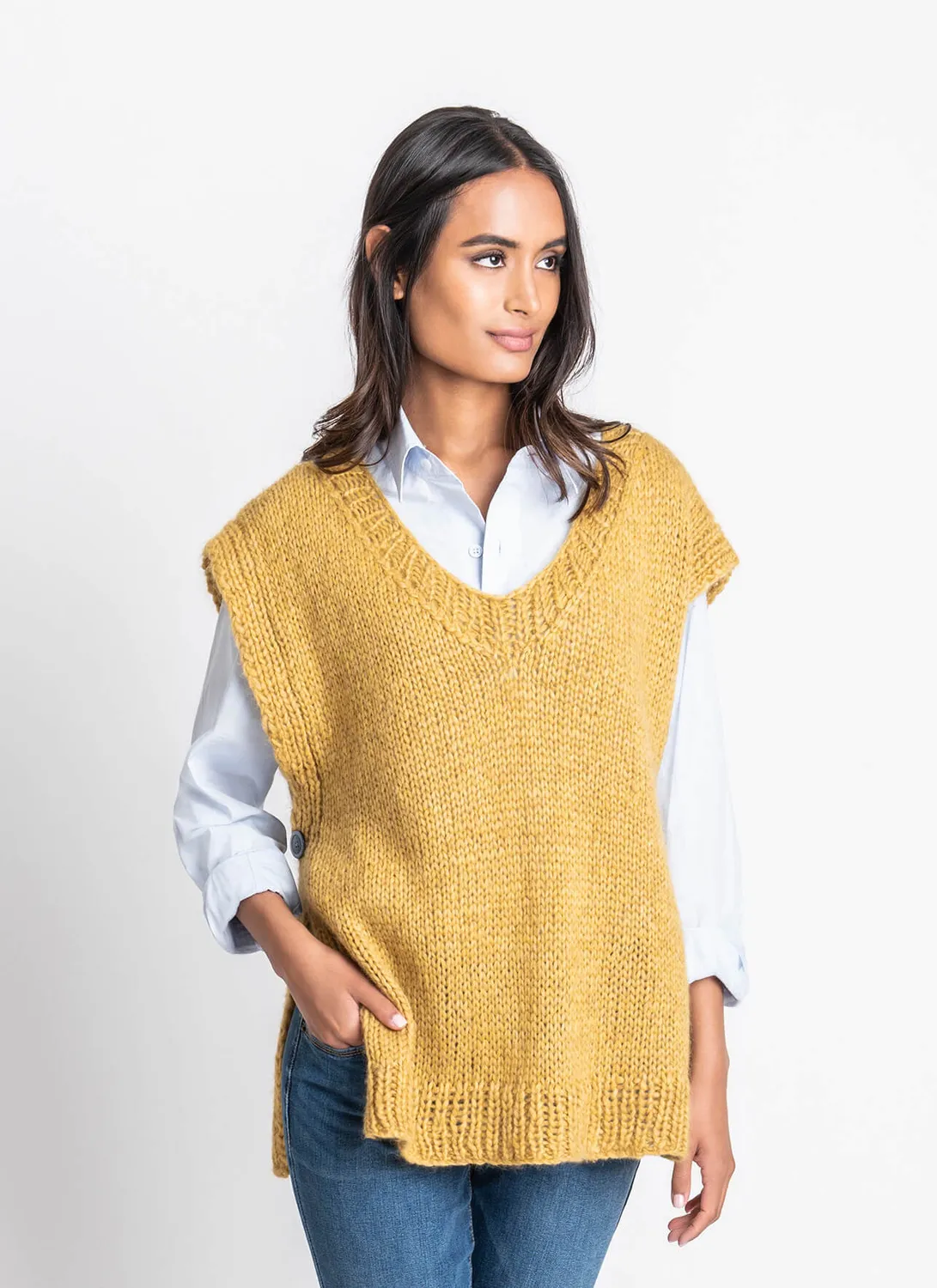 Blue Sky Fibers Classic Series Cambridge Vest Strickanleitung 202227 Oversize