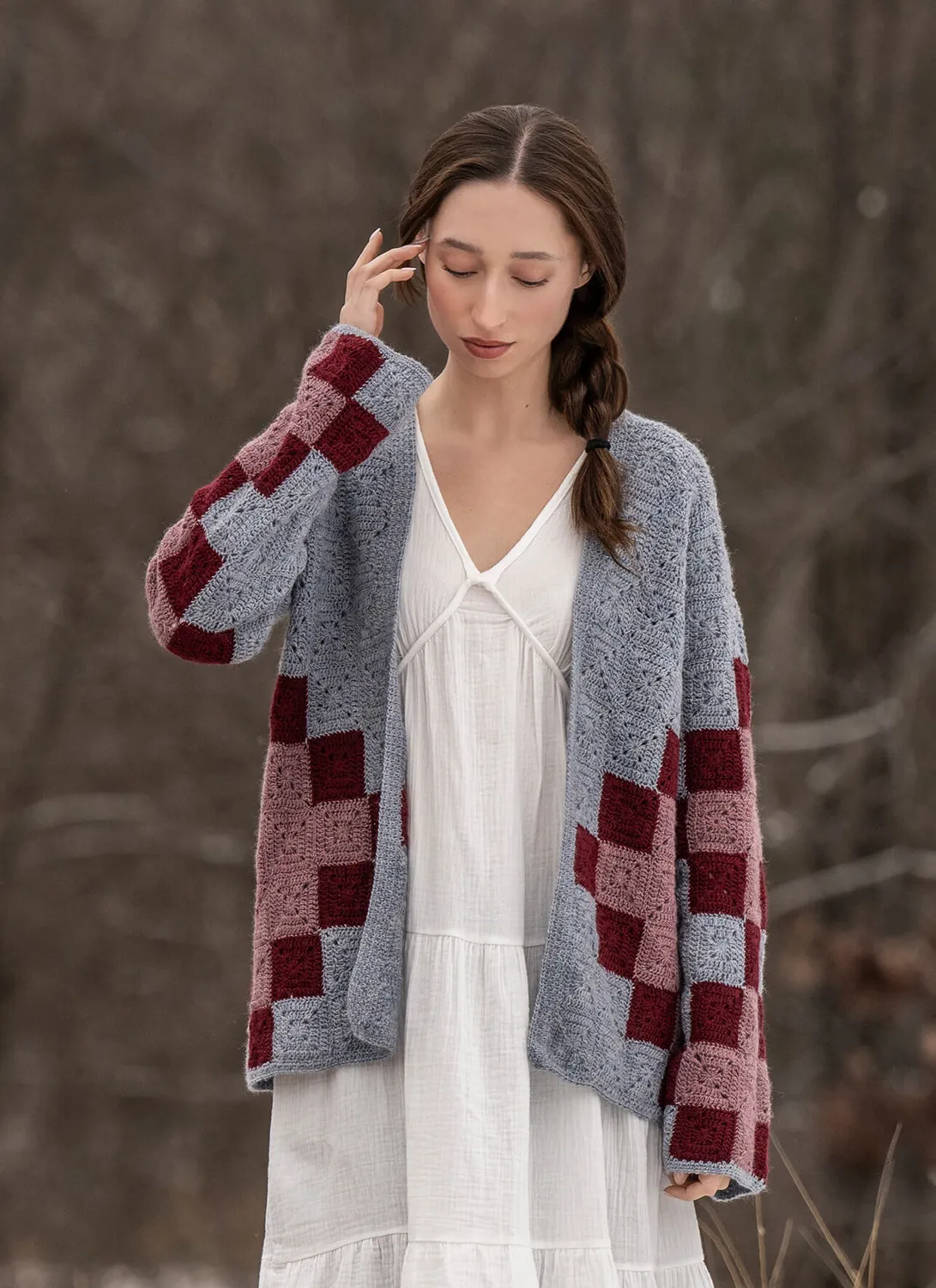 Blue Sky Fibers North Branch Häkeljacke Granny Patchwork