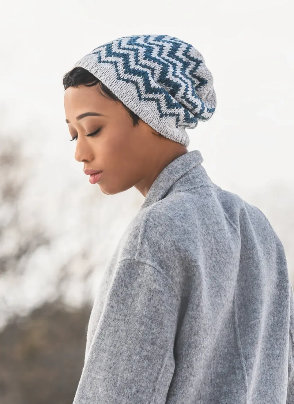 Blue Sky Fibers Springfield Chevron Hat Mützenanleitung