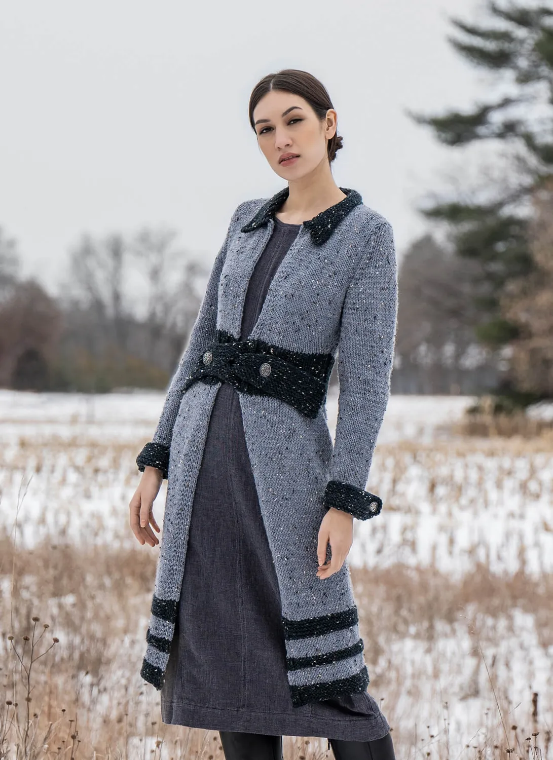 Blue Sky Fibers Aberdeen Coat Mantel Strickanleitung