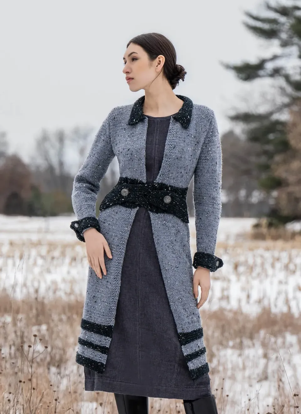 Blue Sky Fibers Aberdeen Coat Mantel Strickanleitung