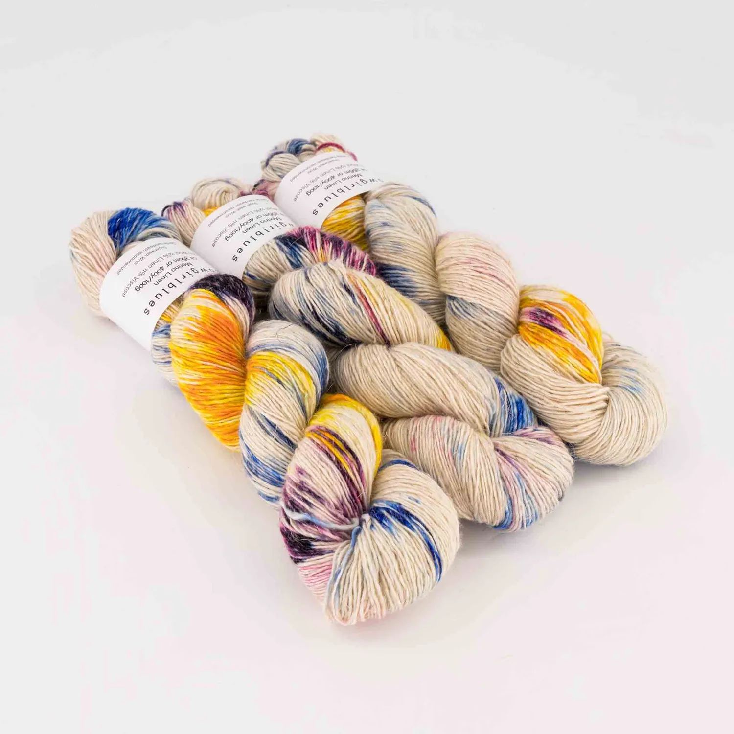 Cowgirlblues Merino Linen Carly Simon Wolle blau-gold