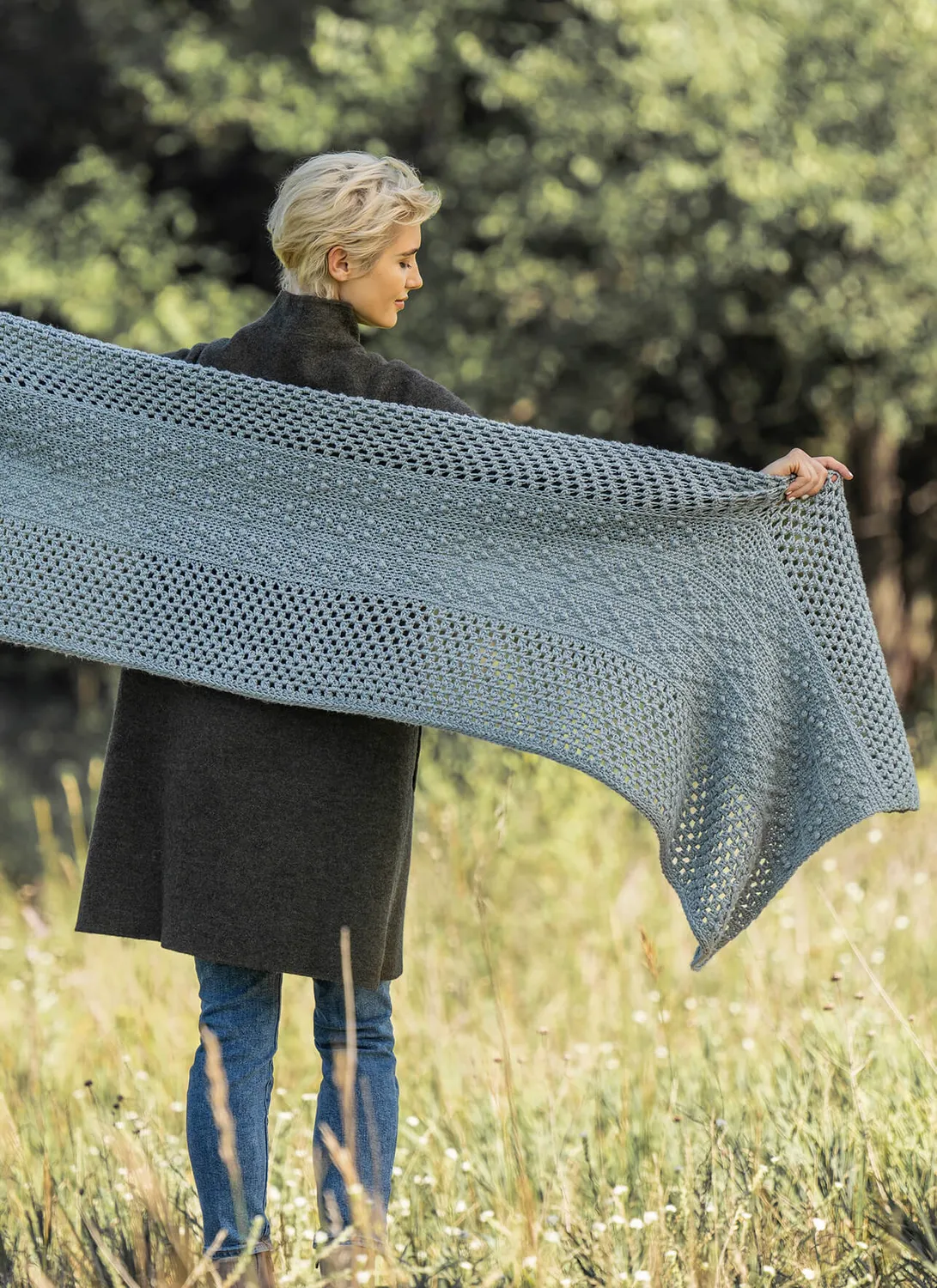 Blue Sky Fibers Classic Series Dayton Wrap Häkelanleitung Skyland