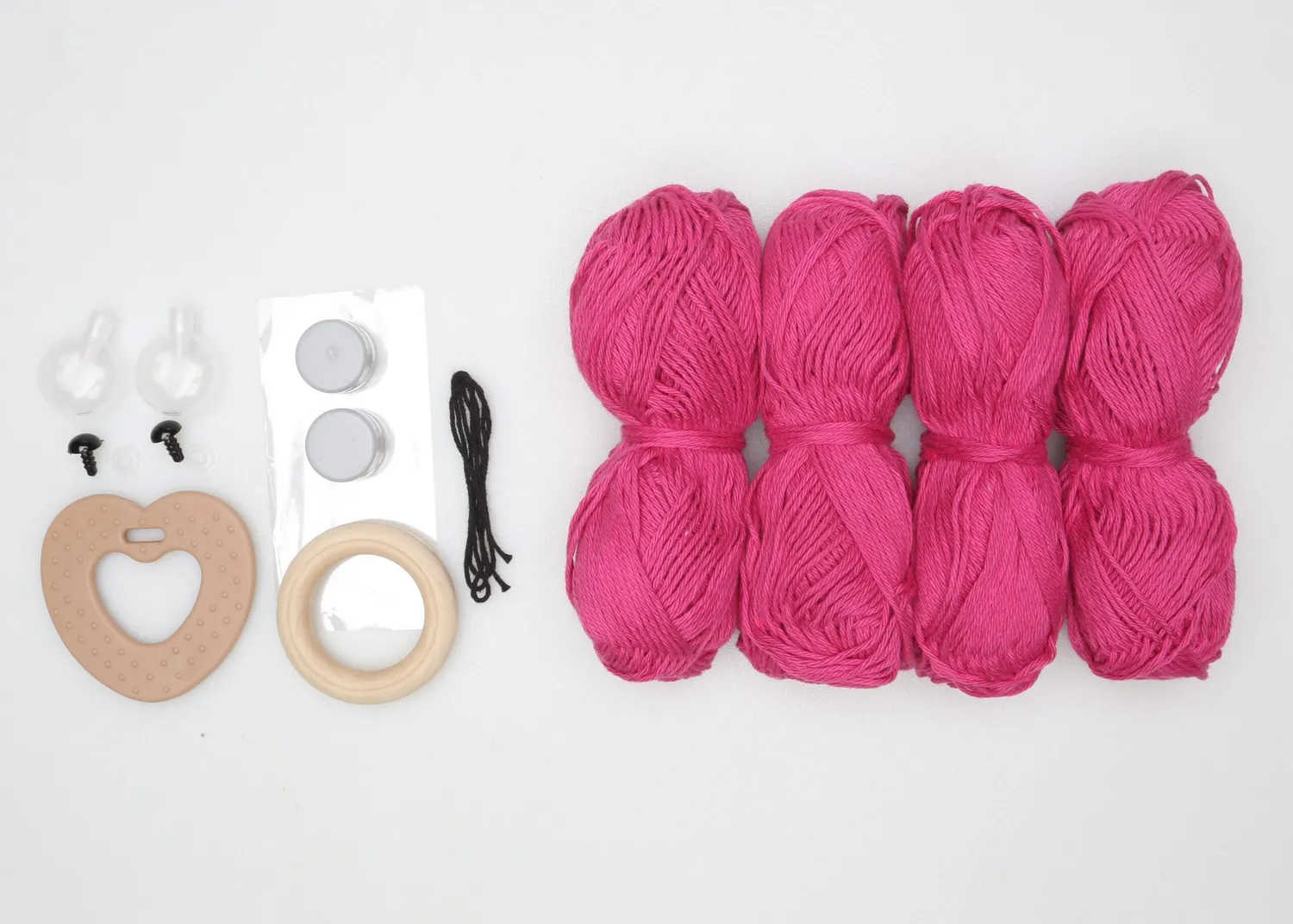 Go Handmade Sensory Teddy Häkelset Dunkelrosa 100 g Baumwolle