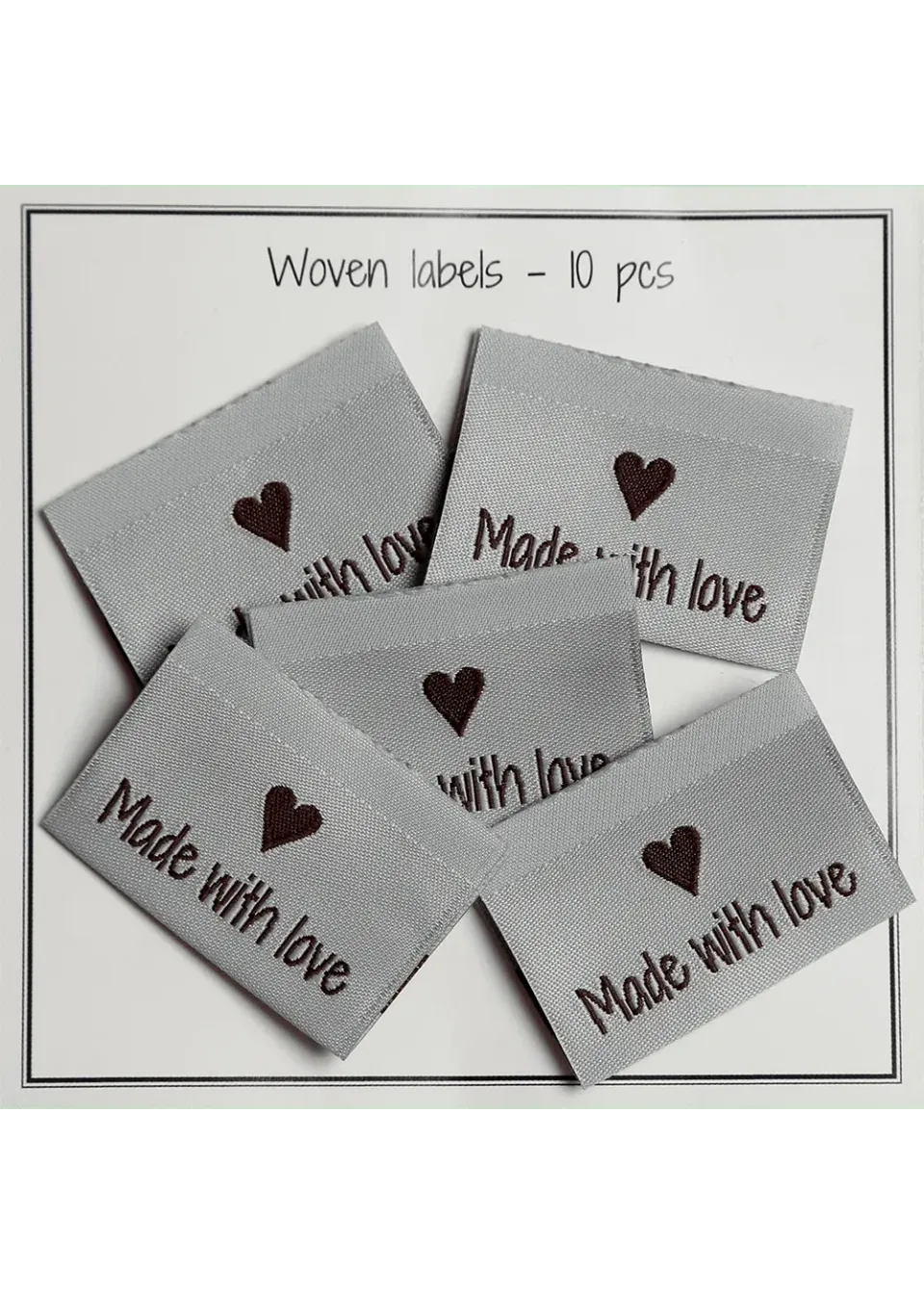 Go Handmade Webetiketten hellblau Made with love 10 Stk
