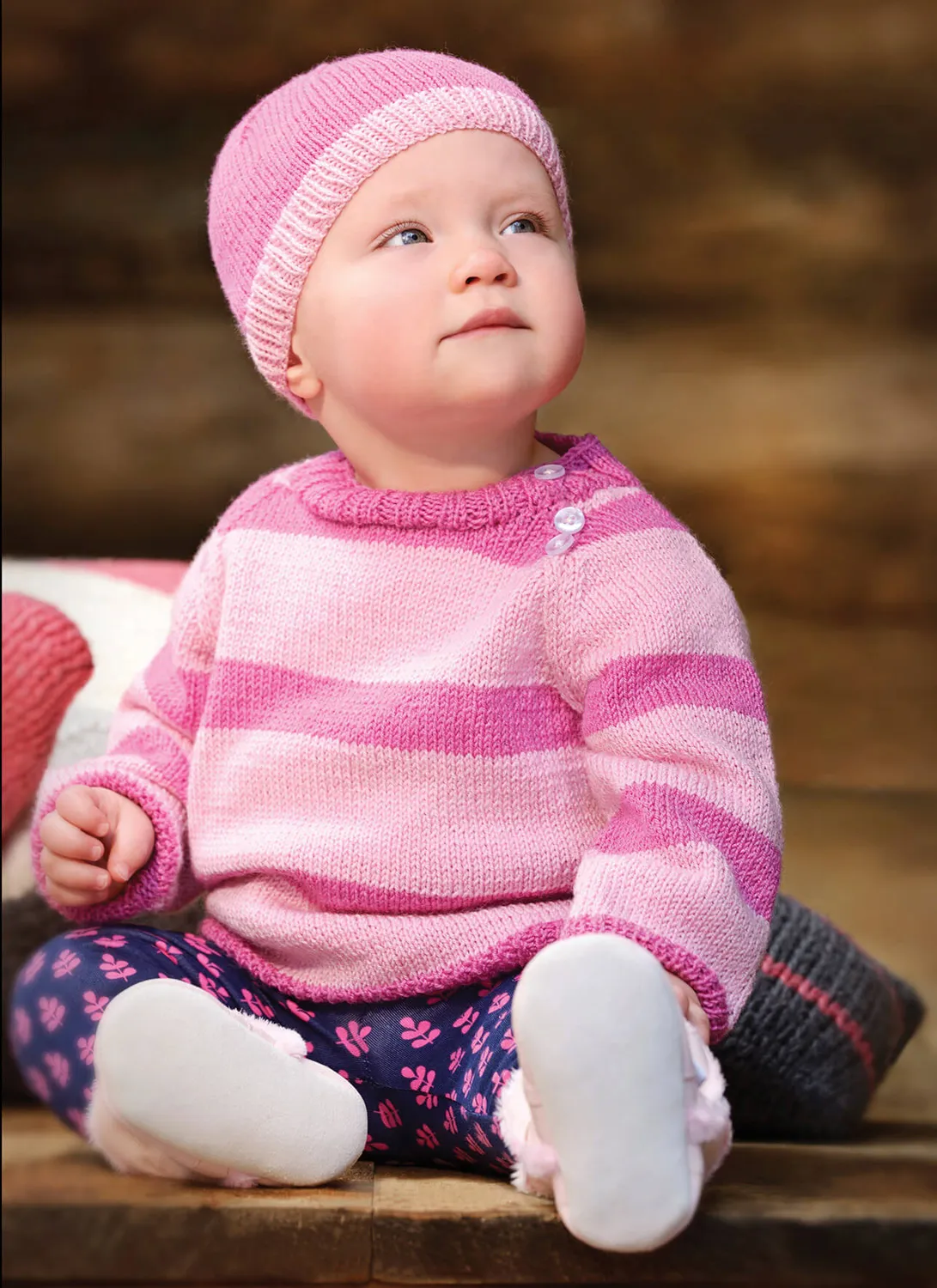 Blue Sky Fibers Busy Baby 9817 Strickanleitung Babyset Pullover Mütze