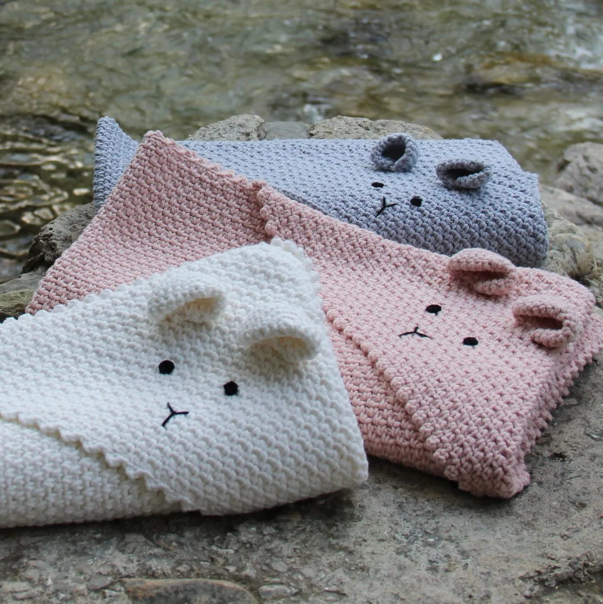 Go Handmade Teddy Decke Häkeltuch 72x72 cm Cosy